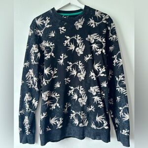 Only and Sons - Navy Blue/White Floral Crew Neck Sweater (Size Men’s Small S)